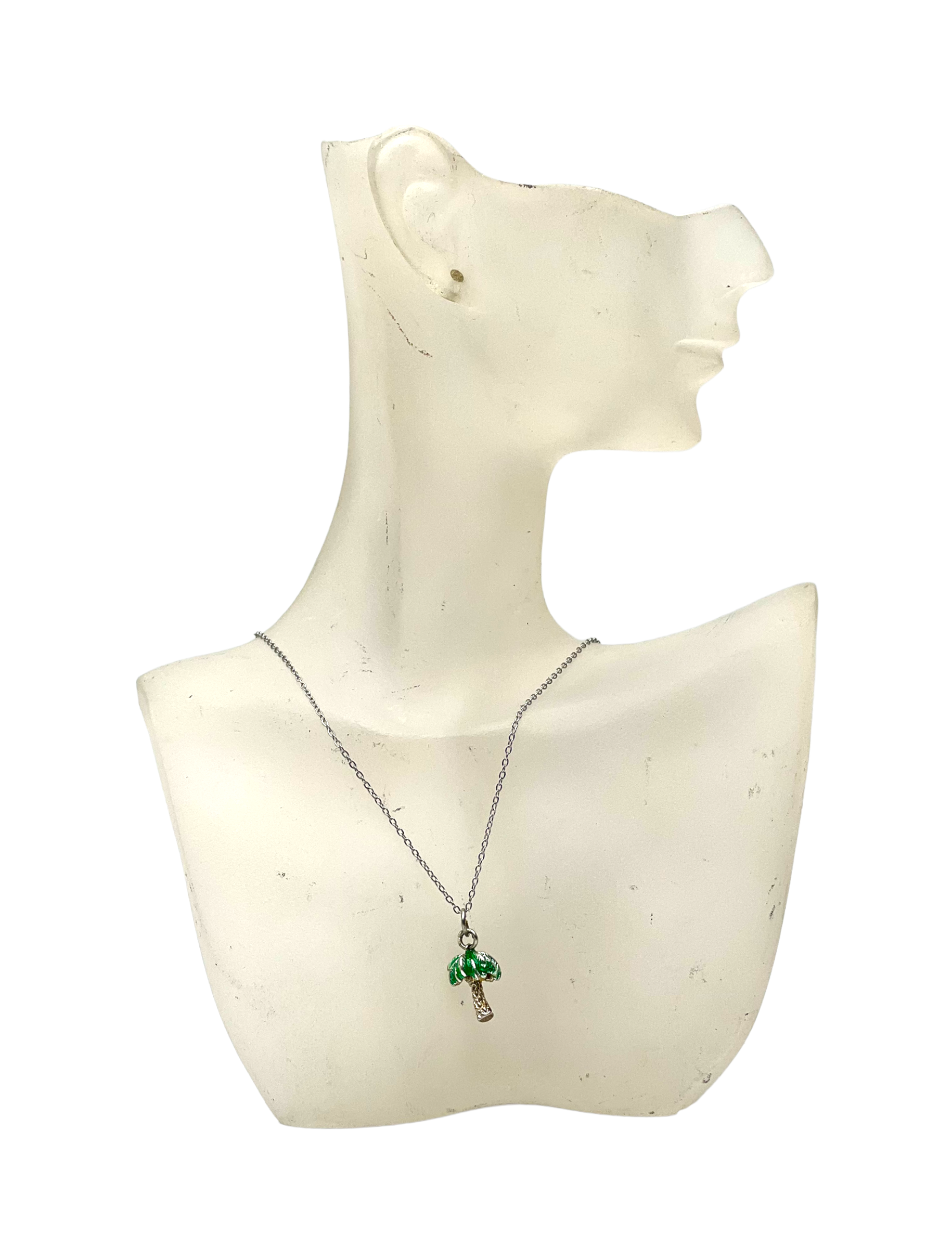 Island Paradise Painted Palm Tree Charm Necklace