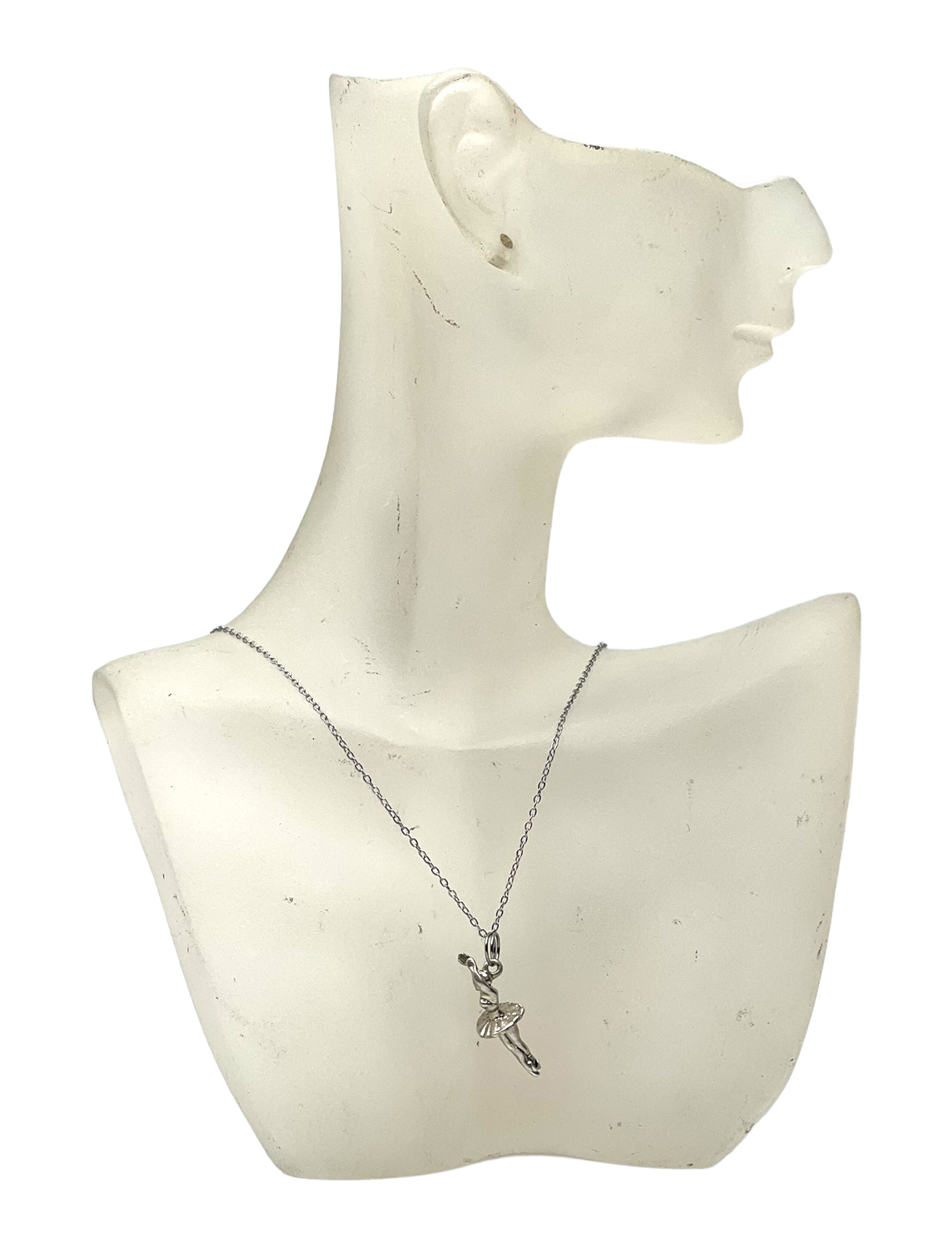 Sterling Silver Ballerina Charm Necklace