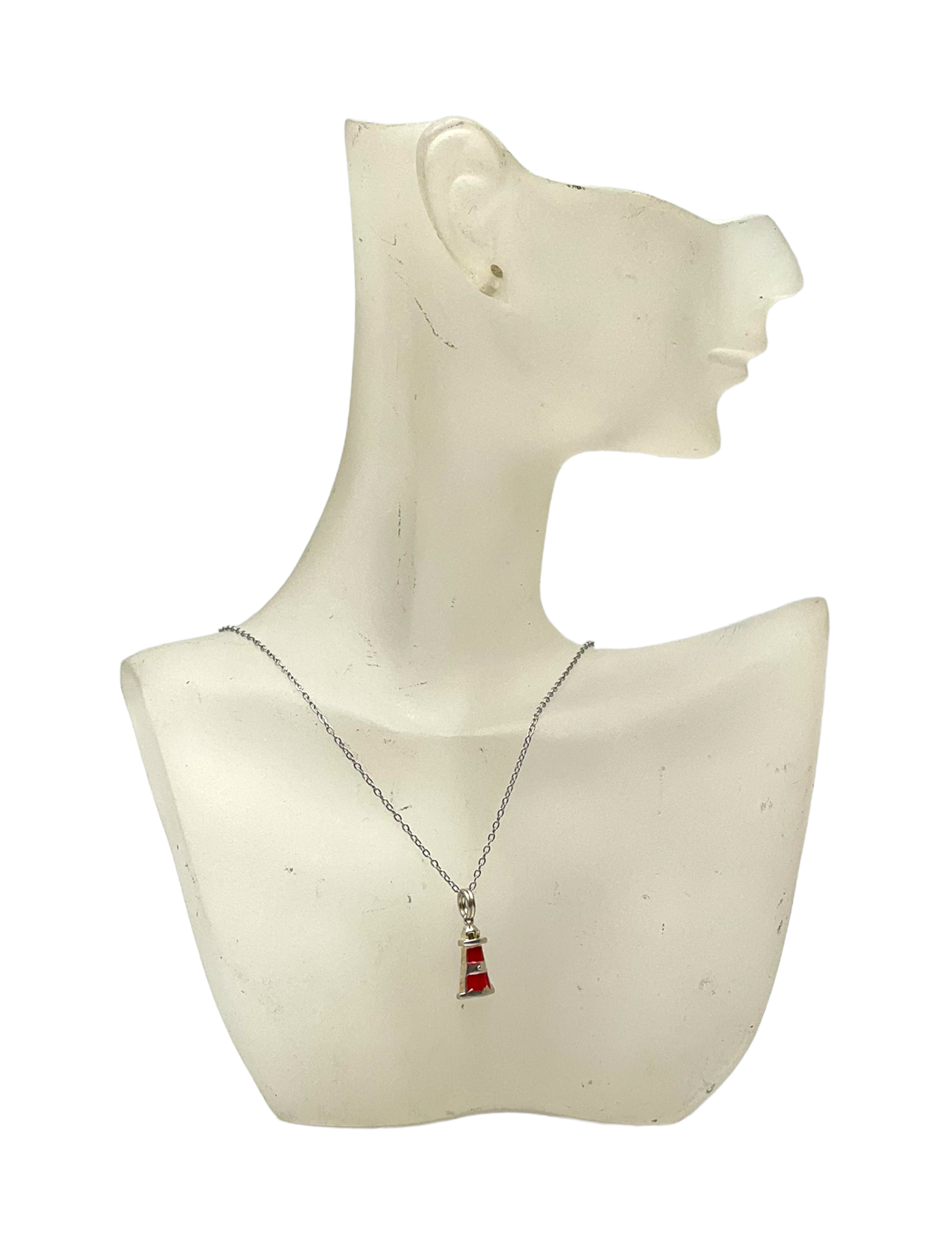 Painted Lighthouse Charm Necklace