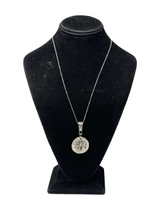 Pewter Peacock on Disc Necklace