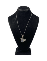 Dinosaur Charm Necklace with Gemstone and Crystal