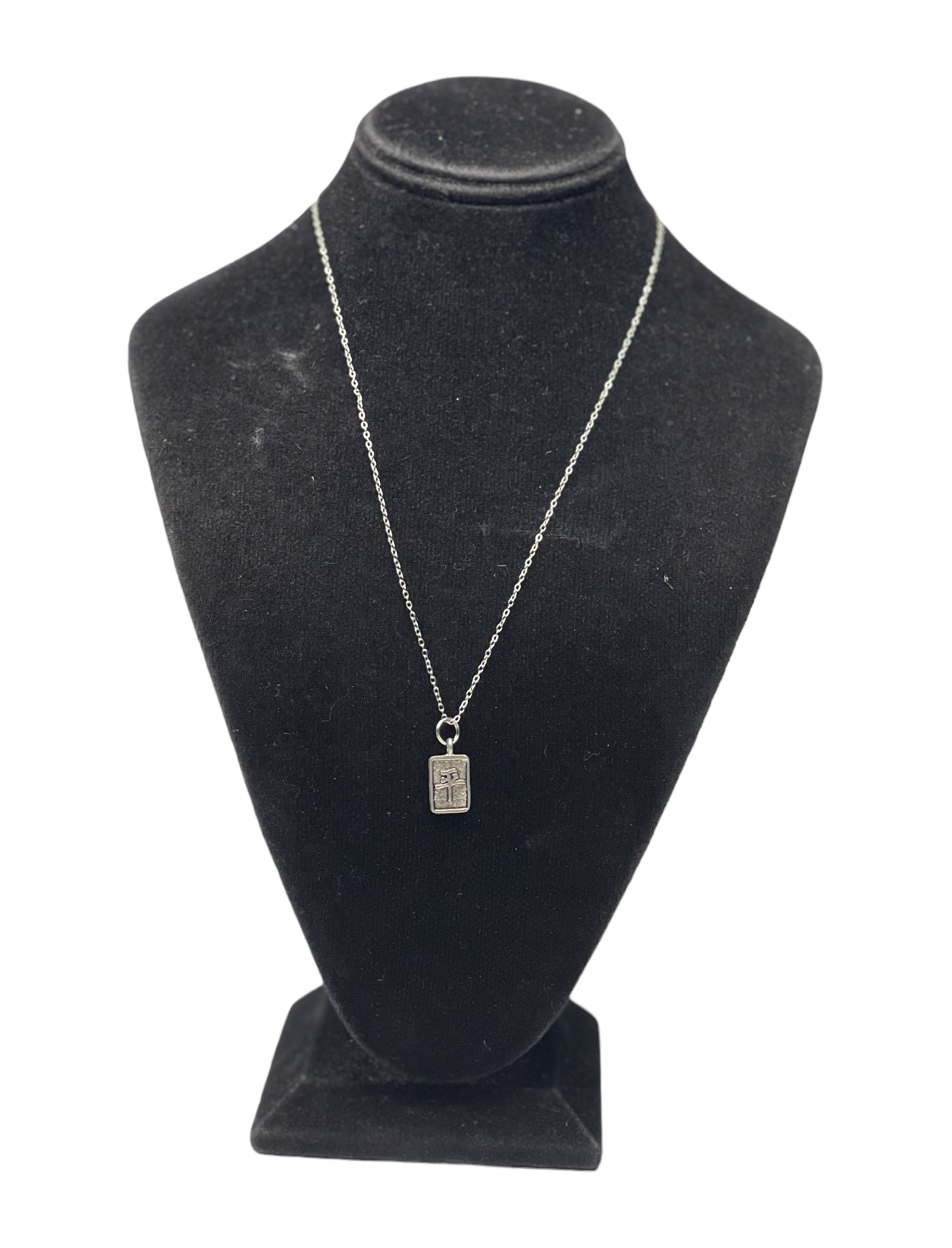 Pewter Chinese Peace Symbol Necklace - Handmade in the USA