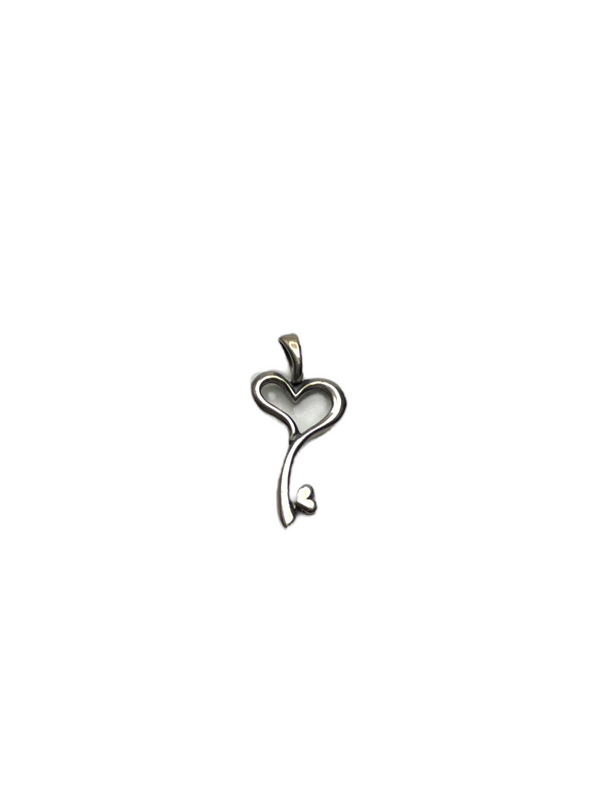 Silver Heart Key Necklace