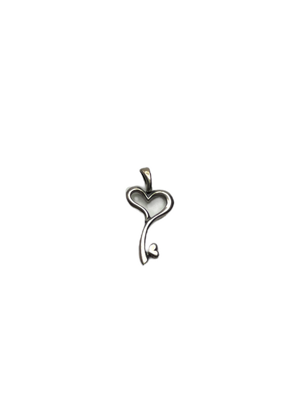 Heart Key Silver Pendant Necklace - Romantic and Sentimental Gift