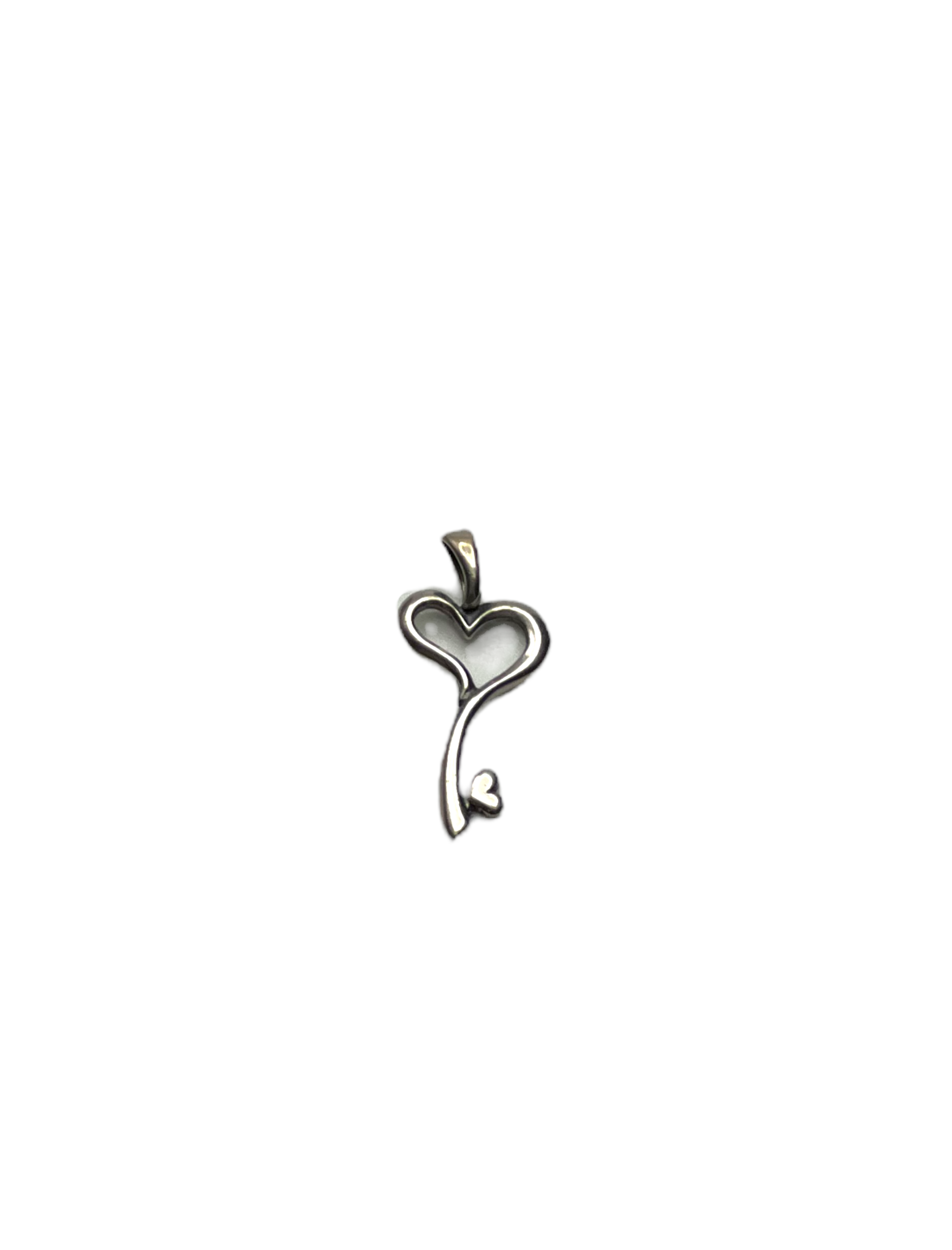 Heart Key Silver Pendant Necklace - Romantic and Sentimental Gift