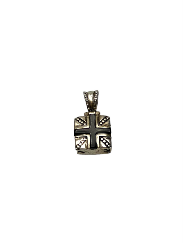 Silver Black Cross Necklace