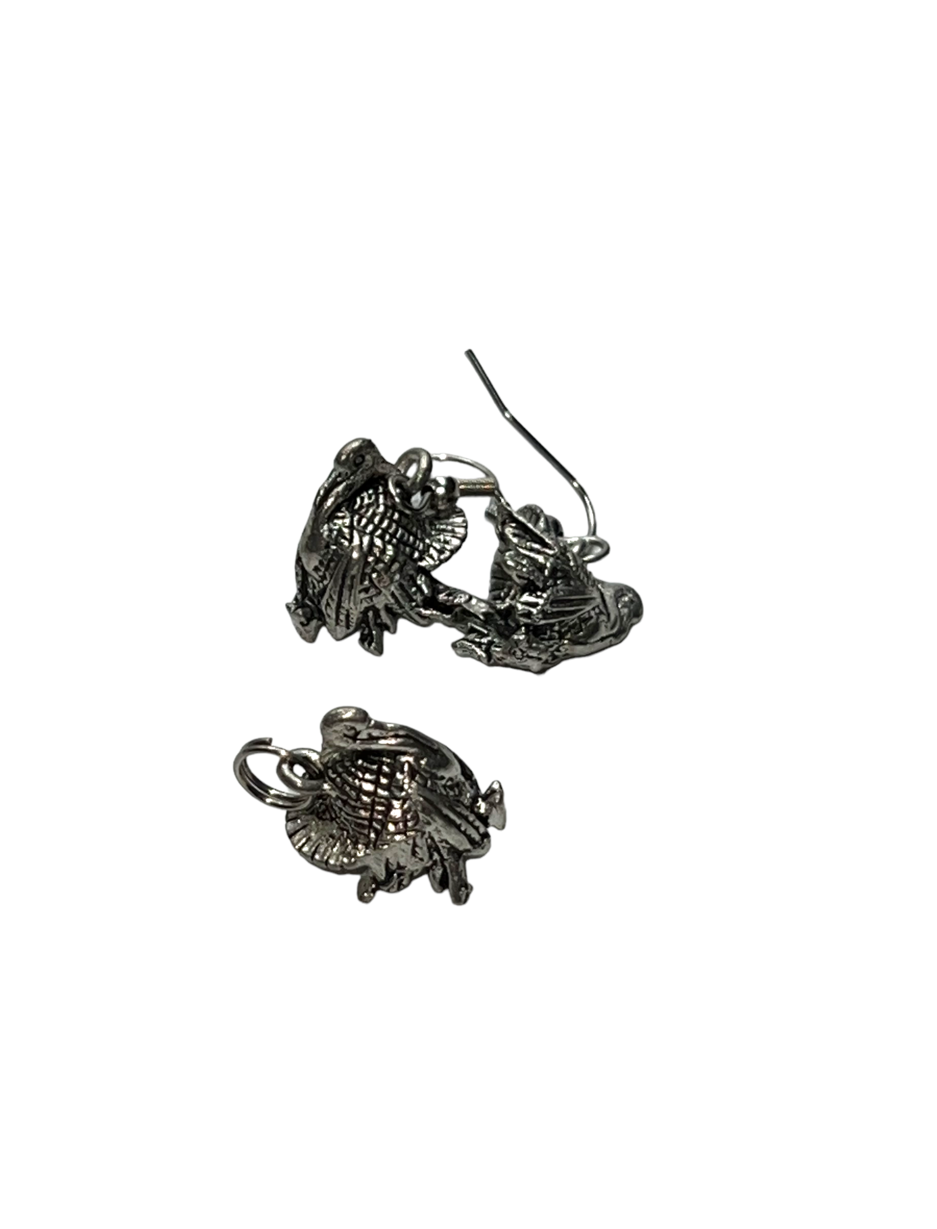 Silver Turkey Bird Charm Earring and Necklace Set | A Great Way to Celebrate Thanksgiving