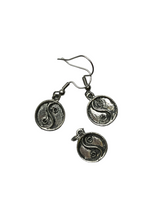 Pewter Yin and Yang Charm Necklace and Earring Set: A Symbol of Balance and Harmony