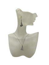 Silver Dangling Stars Earrings and Necklace Set