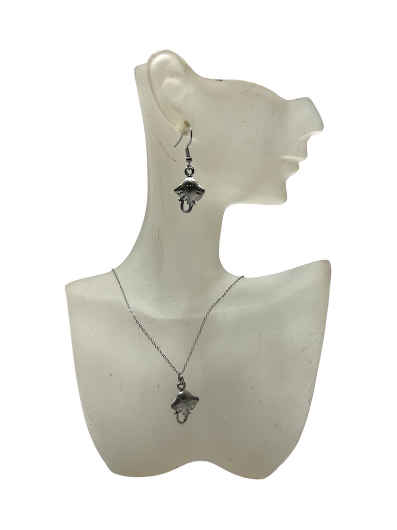 Pewter Stingray Necklace and Earring Set: The Perfect Gift for the Ocean Lover in Your Life