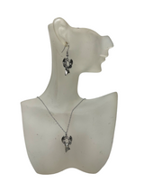 Pewter Buck Charm Earrings and Necklace Set: A Rustic and Natural Statement Piece