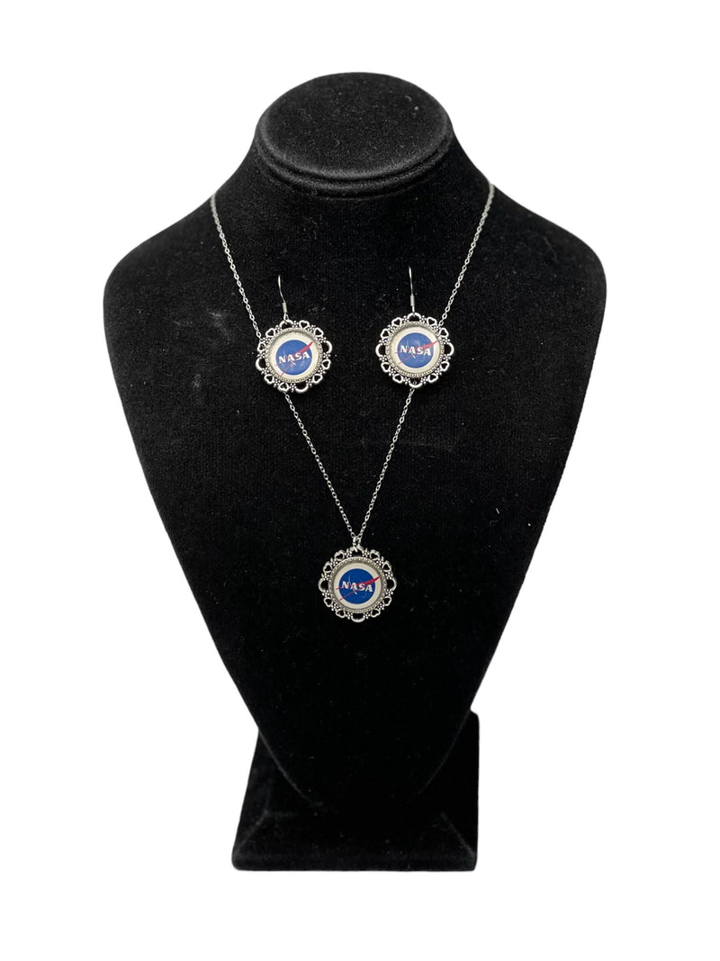NASA Filigree Pendant Necklace and Earring Set