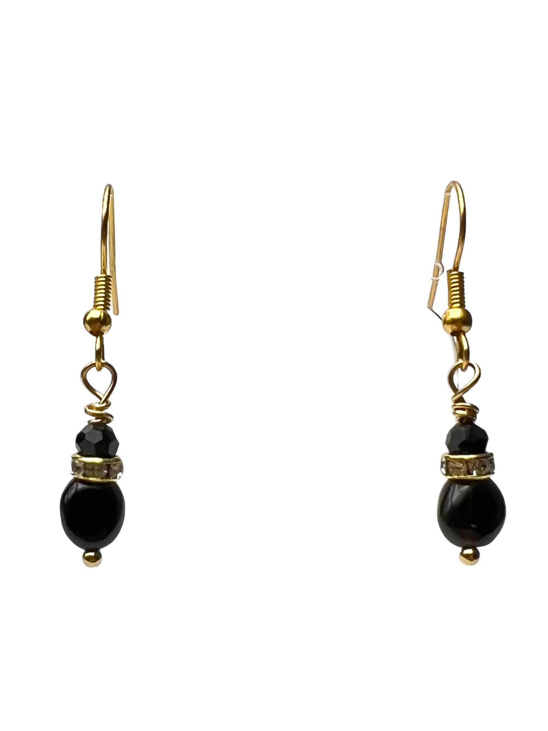 Black Agate Necklace and Earring Set - Elegant and Versatile