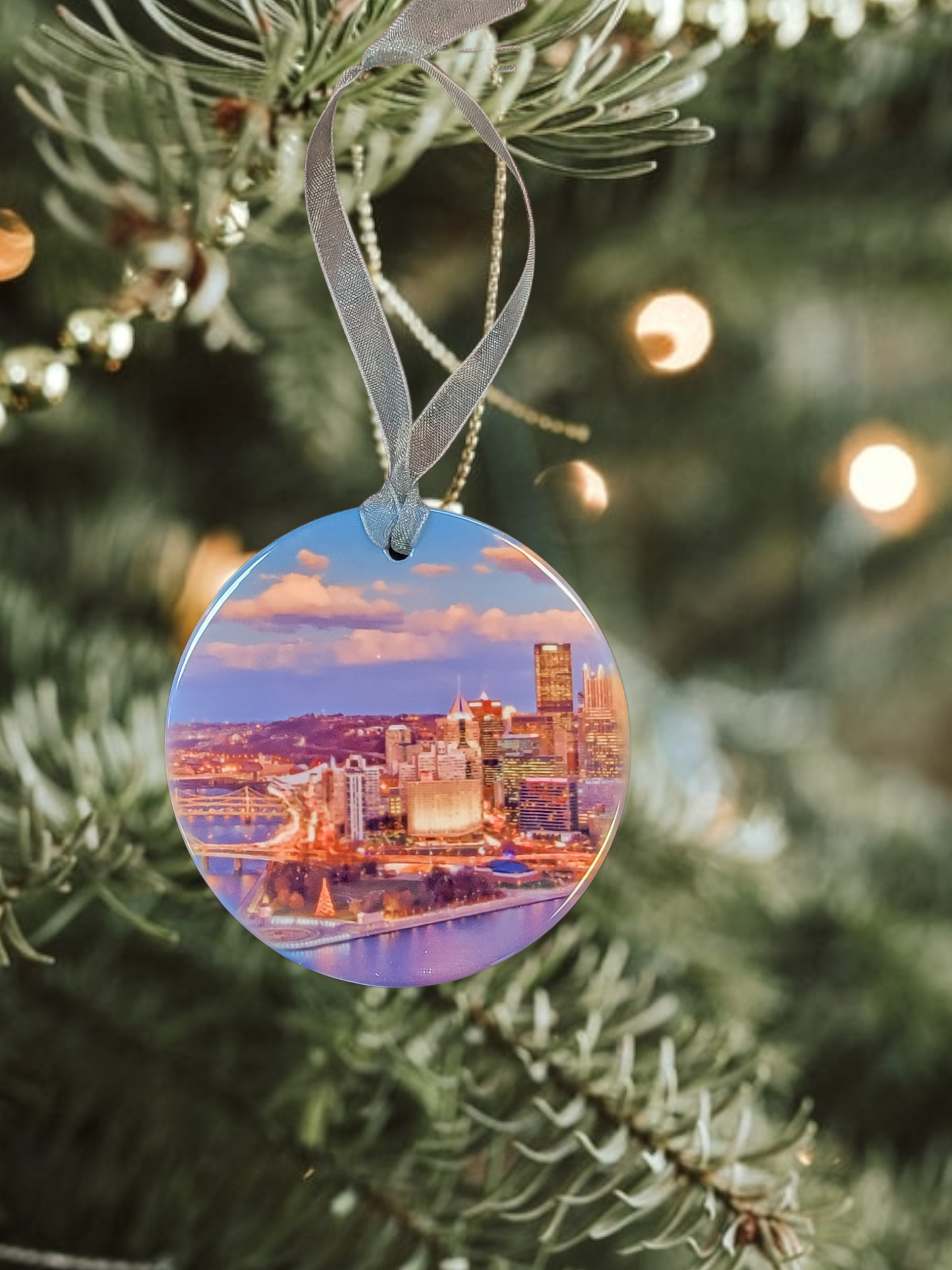 Double-Sided Pittsburgh City and Incline Ornament