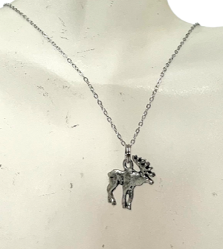 Pewter Moose Necklace and Earring Set