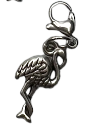 Pewter Flamingo Charm Necklace and Earring Set