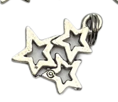 Silver Dangling Stars Earrings and Necklace Set