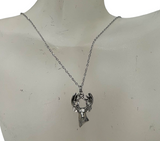 Pewter Buck Charm Earrings and Necklace Set: A Rustic and Natural Statement Piece