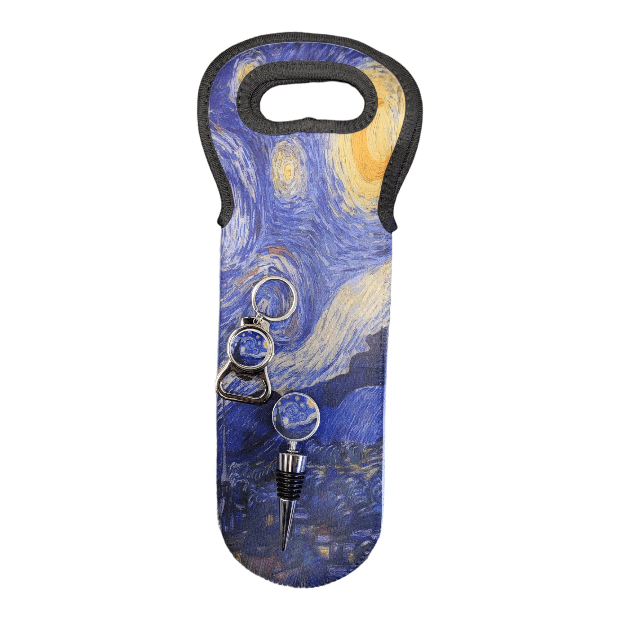 Van Gogh Starry Night Wine Tote - Insulated Neoprene Carrier