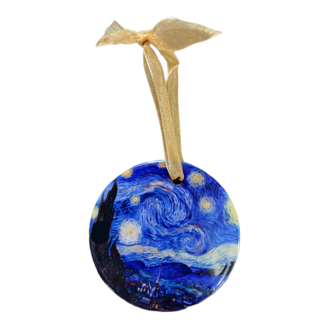 Van Gogh's Starry Night Ceramic Ornament - Personalized Art Gift