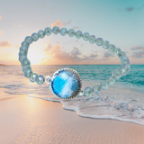 Dainty Beach Sand and Ocean Wave Crystal Stretch Bracelets