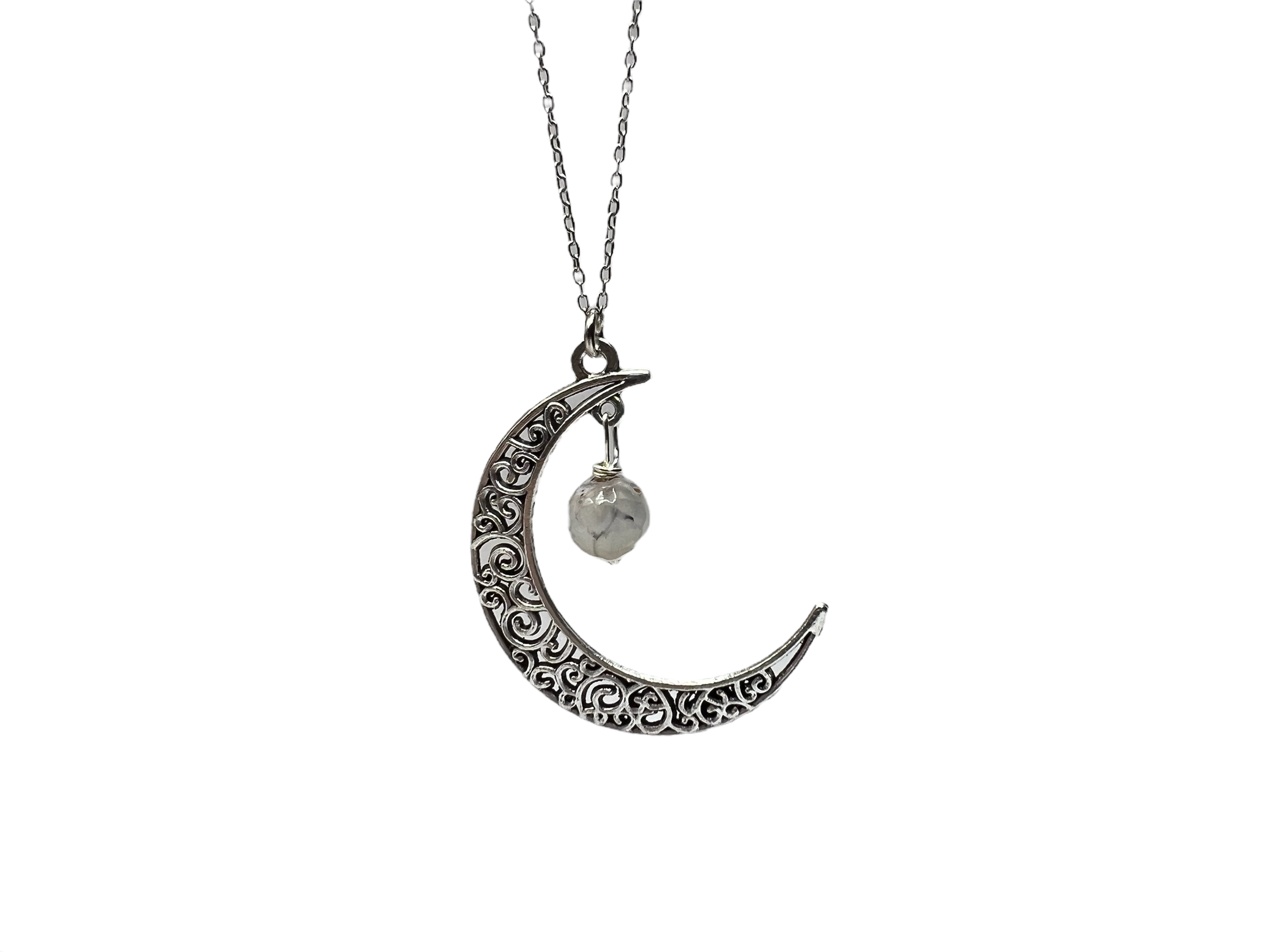 Gemstone Moon Pendant Necklace - Versatile and Stylish