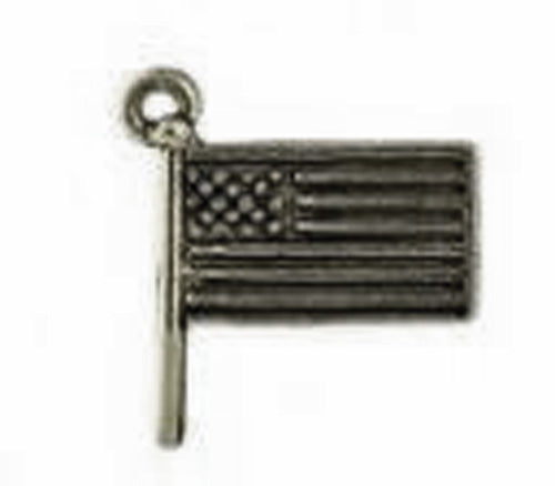 Patriotic American Flag Pewter Charm