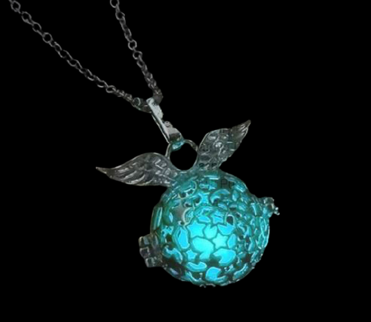 Angel Wing Glow in the Dark Pendant Necklace