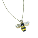 Gold Bumble Bee Necklace with Crystal Wings: A Charming and Sparkling Statement Piece