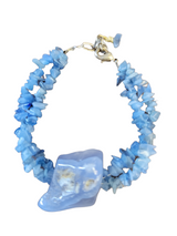 Chalcedony and Blue Lace Agate Gemstone Bracelet