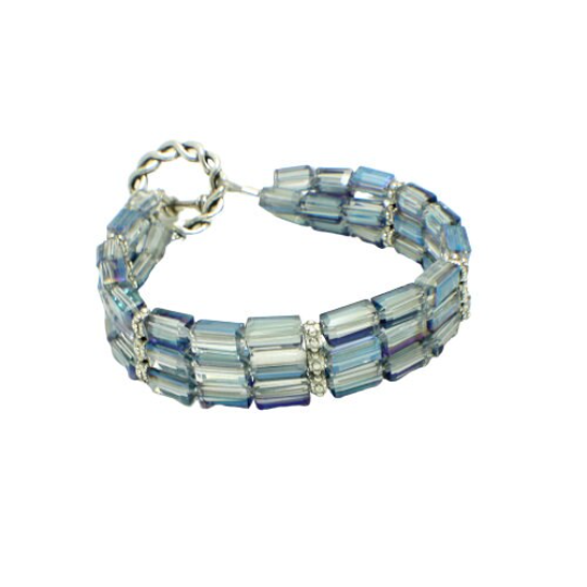 Blue Crystal Multi strand bracelet