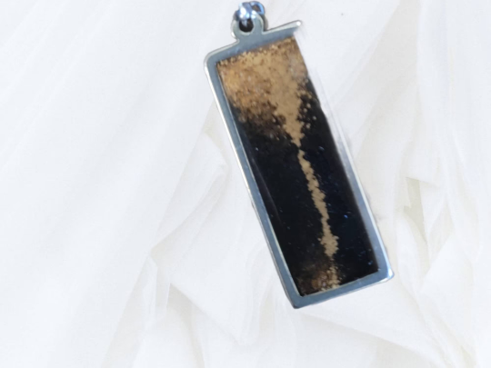 Unique Resin Art Rectangle Pendant Necklace - Handmade