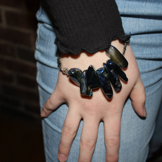 Metallic Blue Agate Bracelet