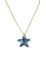 Aqua Crystal Starfish Necklace