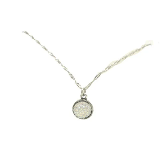 White Sparkle Pendant Necklace