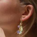 Gemstone Cluster Drop Earrings