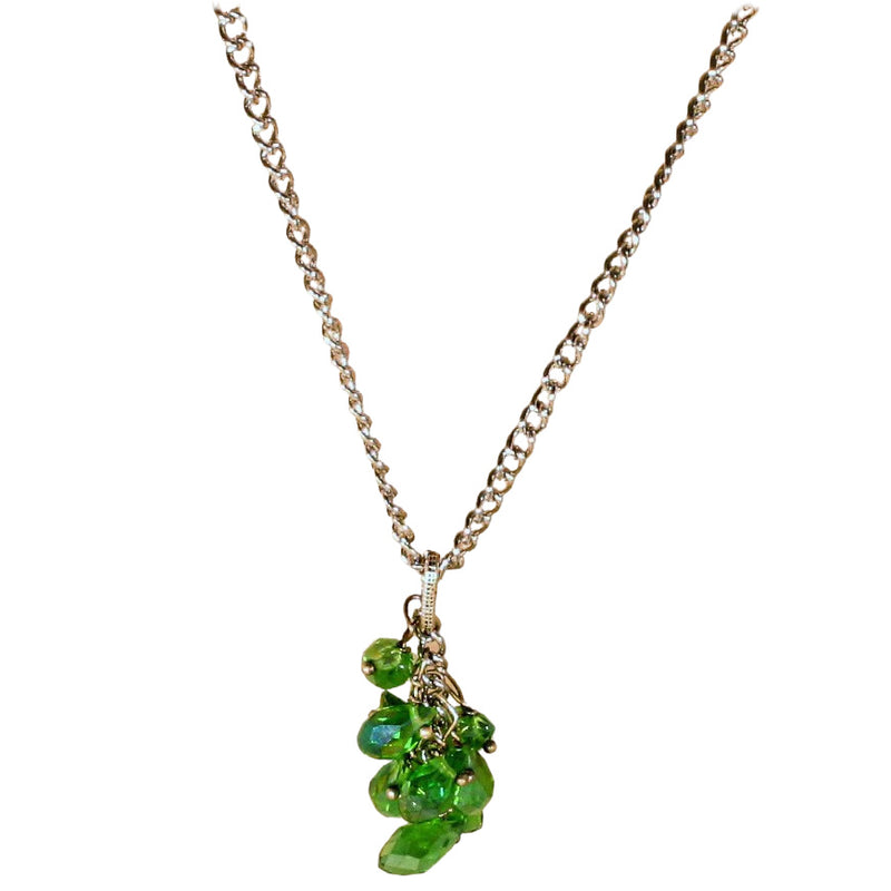 Shamrock Green Cluster Pendant Necklace