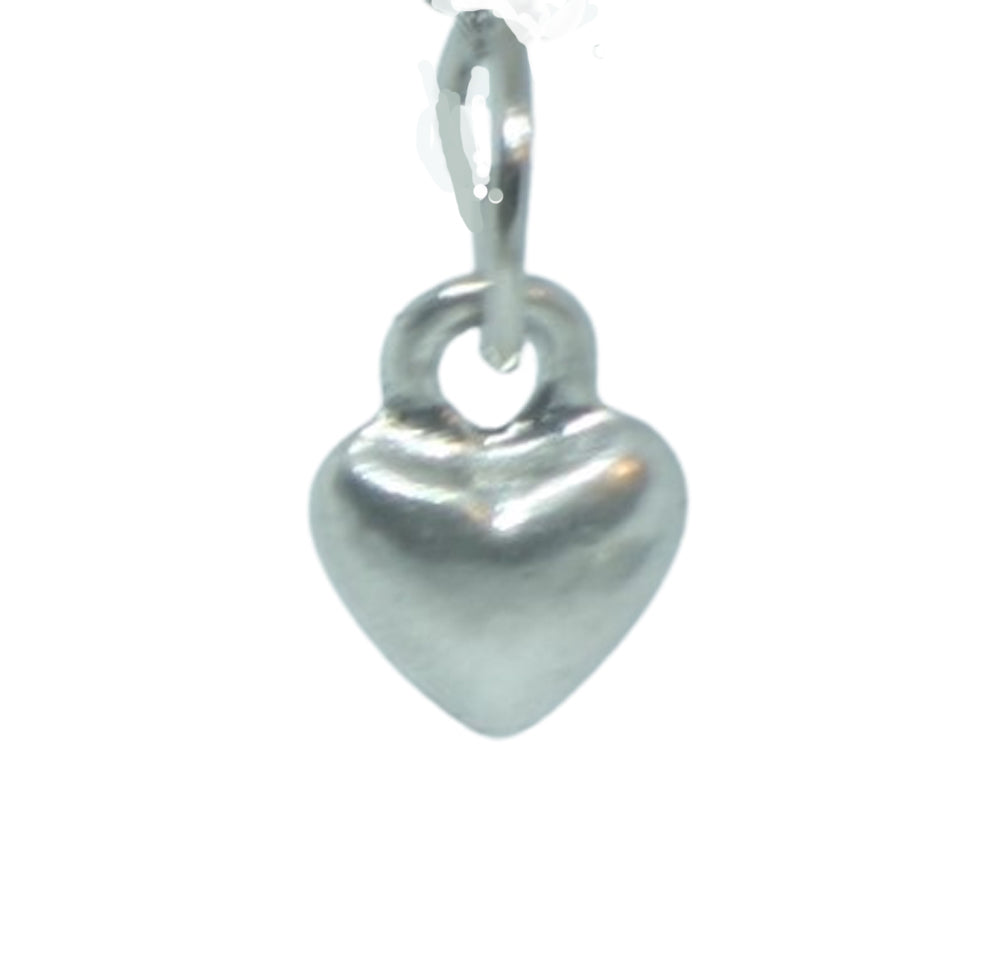 Charming Puffy Heart Pewter Charm - Versatile Jewelry Accessory