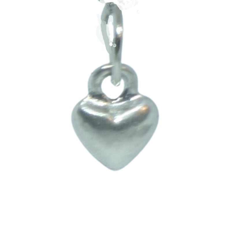 Silver Puffy Heart Pewter Charm