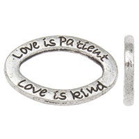 Silver Christian Love Is Patient Love Is Kind Pendant Necklace