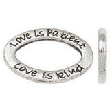 Silver Christian Love Is Patient Love Is Kind Pendant Necklace