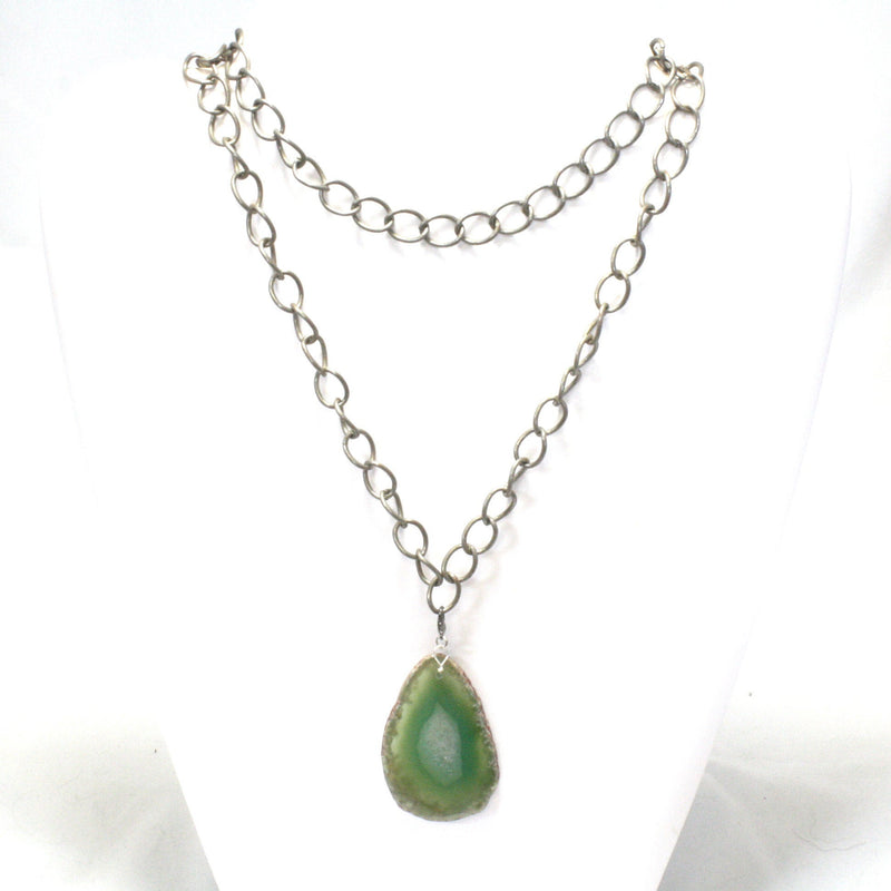 Industrial Green Chain Necklace