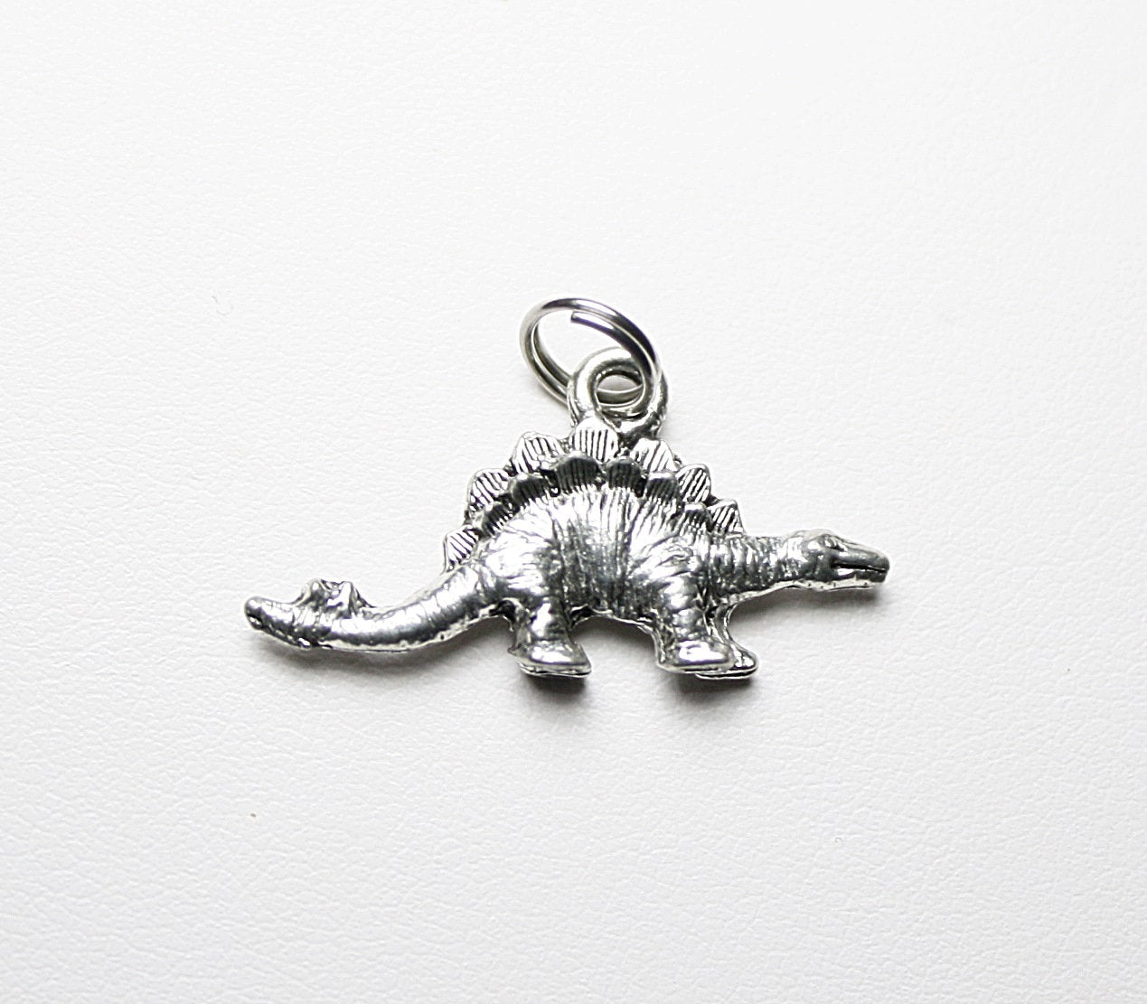 Stegosaurus Pewter Charm for DIY Jewelry (Made in USA)
