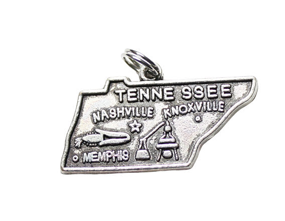 Tennessee Pewter State Charm for Bracelets and Necklaces | DYI Jewelry | Travel Charm