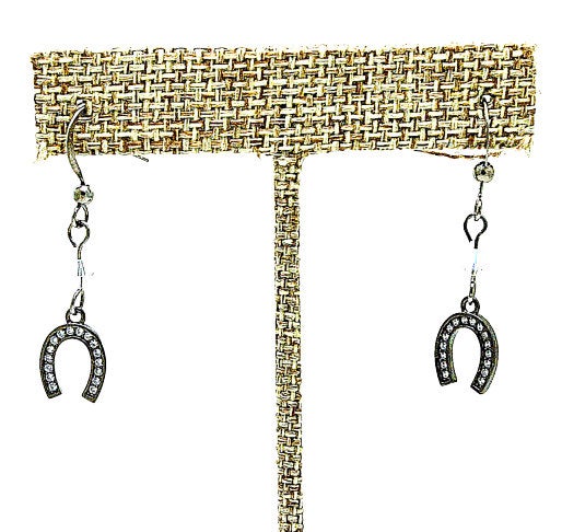 Horse Shoe Earrings with Crystal Accents | A Lucky and Stylish Way to Add a Touch of Fashion to Your Outfit