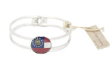 State Flag Pride Rhodium Plated Cuff Bracelet