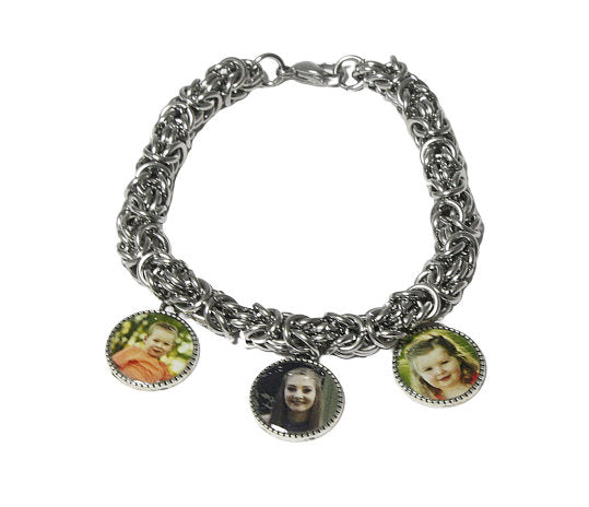 Silver Children Photo Charm Bracelet For Mothers and Grandmother's