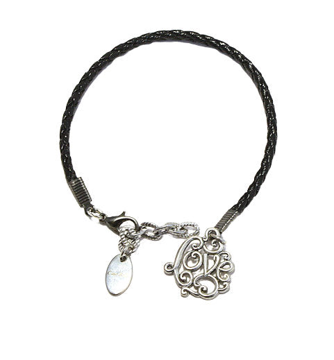 Leather or Silver Love Charm Bracelet