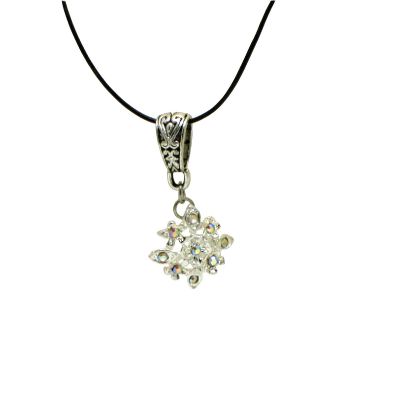 Sparkling Crystal Snowflake Pendant Necklace