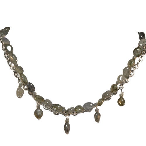 Gray Labradorite Stone Necklace